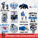 Louisiana Tech Bulldogs Fathers Day NCAA Bundle 12 Svg Eps Dxf Png File, Digital Download, Instant Download