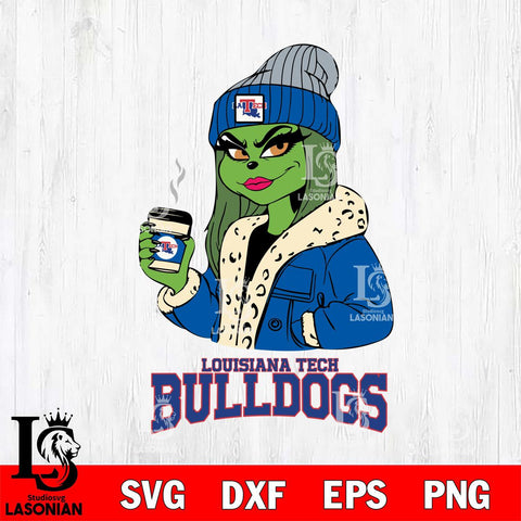 Louisiana Tech Bulldogs Girls Grinch Bougie Svg Eps Dxf Png File, Digital Download, Instant Download