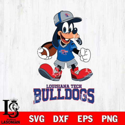 Louisiana Tech Bulldogs Goofy Football Player SVG DXF EPS PNG FILE,NCAA svg ,Football Digital Download,Instant Download, Silhouette