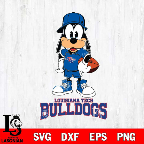 Louisiana Tech Bulldogs Goofy rugby SVG DXF EPS PNG FILE,NCAA svg ,Football Digital Download,Instant Download, Silhouette
