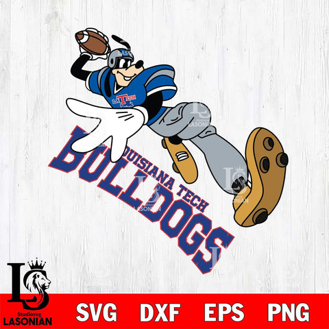 Louisiana Tech Bulldogs Goofy rugby player SVG DXF EPS PNG FILE,NCAA svg ,Football Digital Download,Instant Download, Silhouette