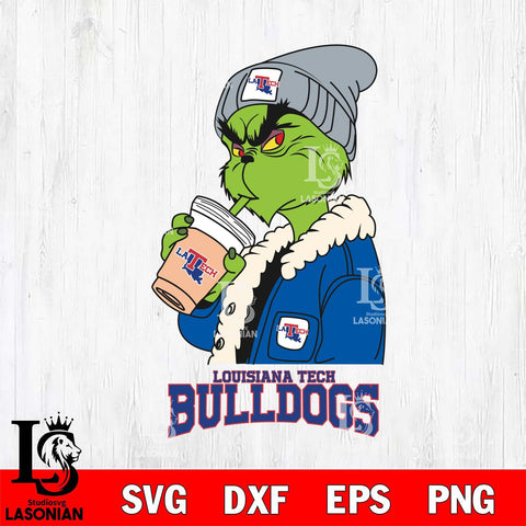 Louisiana Tech Bulldogs Grinch Bougie Football Svg Eps Dxf Png File, Digital Download, Instant Download