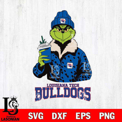 Louisiana Tech Bulldogs Grinch Leopard Svg Eps Dxf Png File, Digital Download, Instant Download