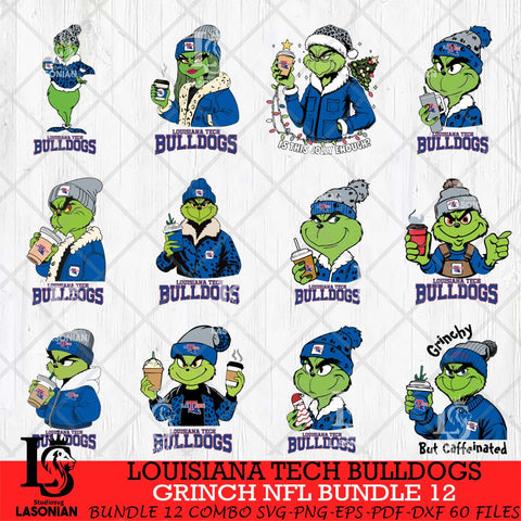 Louisiana Tech Bulldogs Grinch NCAA Bundle 12 SVG Eps Dxf Png File, Digital Download, Instant Download
