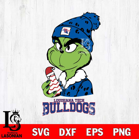 Louisiana Tech Bulldogs Grinch Tree Cake Svg Eps Dxf Png File, Digital Download, Instant Download