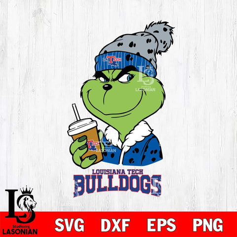Louisiana Tech Bulldogs Grinch hat Svg Eps Dxf Png File, Digital Download, Instant Download