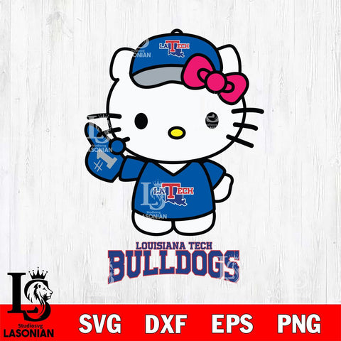 Louisiana Tech Bulldogs Hello Kitty Best Fan Svg Eps Dxf Png File, Digital Download, Instant Download