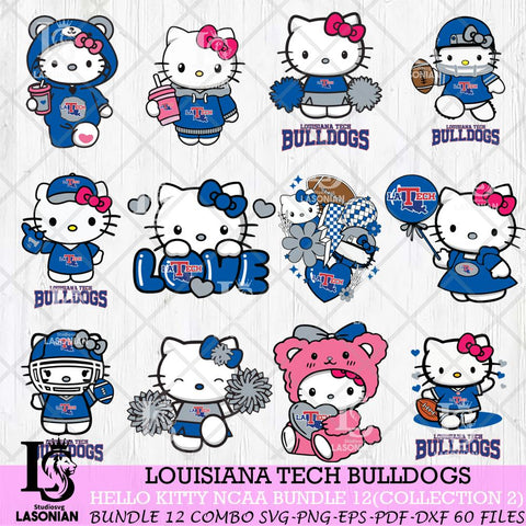 Louisiana Tech Bulldogs Hello Kitty Bundle 12 SVG Svg Eps Dxf Png File, Digital Download, Instant Download