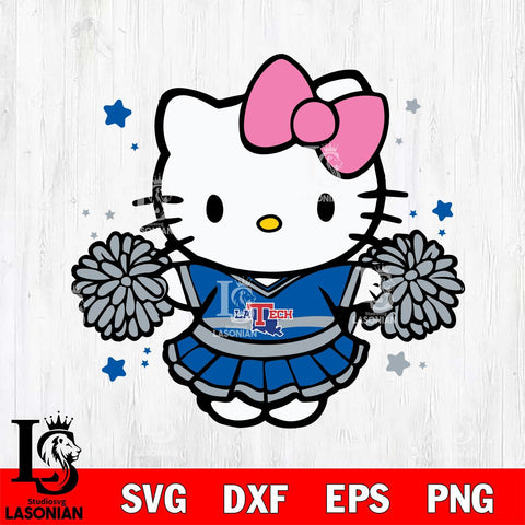Louisiana Tech Bulldogs Hello Kitty Cheerleader 10 Svg Eps Dxf Png File, Digital Download, Instant Download