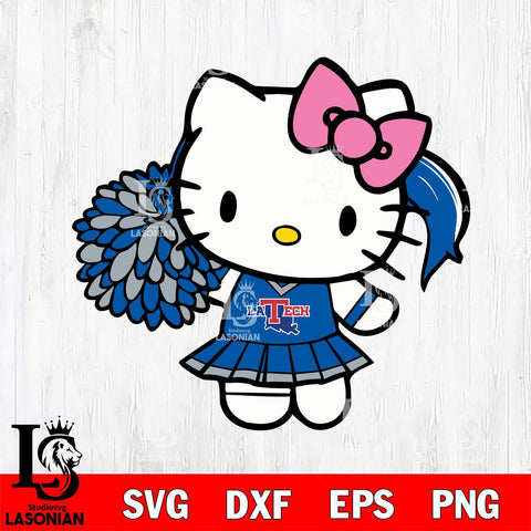 Louisiana Tech Bulldogs Hello Kitty Cheerleader 12 Svg Eps Dxf Png File, Digital Download, Instant Download