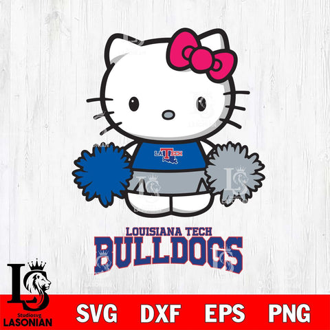 Louisiana Tech Bulldogs Hello Kitty Cheerleader 2 Svg Eps Dxf Png File, Digital Download, Instant Download