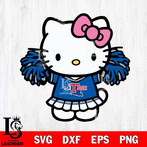 Louisiana Tech Bulldogs Hello Kitty Cheerleader 3 Svg Eps Dxf Png File, Digital Download, Instant Download