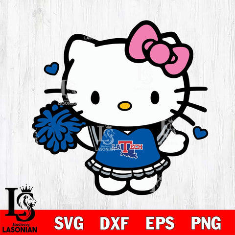 Louisiana Tech Bulldogs Hello Kitty Cheerleader 6 Svg Eps Dxf Png File, Digital Download, Instant Download