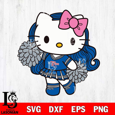 Louisiana Tech Bulldogs Hello Kitty Cheerleader 7 Svg Eps Dxf Png File, Digital Download, Instant Download