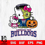 Louisiana Tech Bulldogs Hello Kitty Horror 10 Svg Eps Dxf Png File, Digital Download