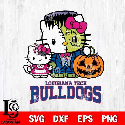 Louisiana Tech Bulldogs Hello Kitty Horror 10 Svg Eps Dxf Png File, Digital Download