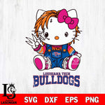 Louisiana Tech Bulldogs Hello Kitty Horror Svg Eps Dxf Png File, Digital Download