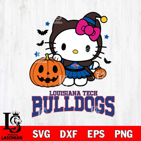 Louisiana Tech Bulldogs Hello Kitty Horror 1 Svg Eps Dxf Png File, Digital Download