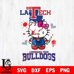 Louisiana Tech Bulldogs Hello Kitty Horror 2 Svg Eps Dxf Png File, Digital Download
