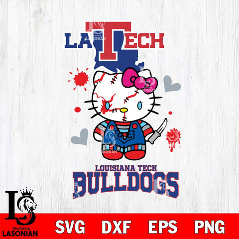 Louisiana Tech Bulldogs Hello Kitty Horror 2 Svg Eps Dxf Png File, Digital Download
