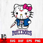 Louisiana Tech Bulldogs Hello Kitty Horror 3 Svg Eps Dxf Png File, Digital Download