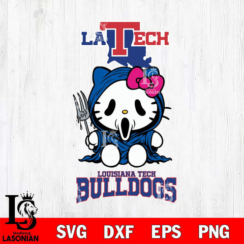 Louisiana Tech Bulldogs Hello Kitty Horror 4 Svg Eps Dxf Png File, Digital Download