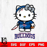 Louisiana Tech Bulldogs Hello Kitty Horror 5 Svg Eps Dxf Png File, Digital Download