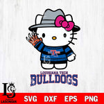 Louisiana Tech Bulldogs Hello Kitty Horror 6 Svg Eps Dxf Png File, Digital Download
