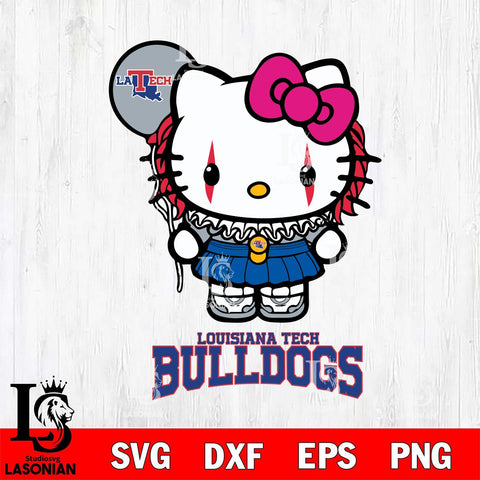 Louisiana Tech Bulldogs Hello Kitty Horror 7 Svg Eps Dxf Png File, Digital Download