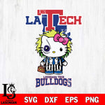 Louisiana Tech Bulldogs Hello Kitty Horror 8 Svg Eps Dxf Png File, Digital Download