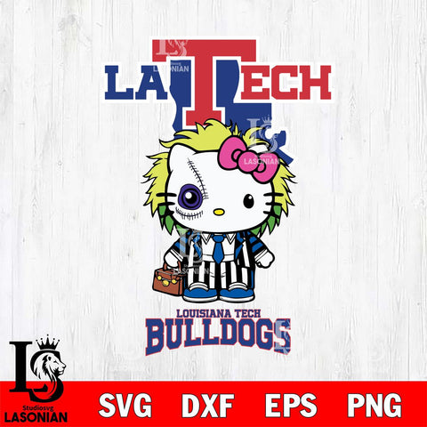 Louisiana Tech Bulldogs Hello Kitty Horror 8 Svg Eps Dxf Png File, Digital Download