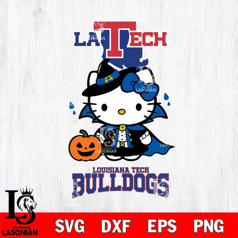 Louisiana Tech Bulldogs Hello Kitty Horror 9 Svg Eps Dxf Png File, Digital Download