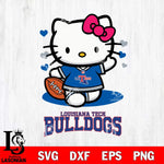 Louisiana Tech Bulldogs Hello Kitty NCAA 3 Svg Eps Dxf Png File, Digital Download, Instant Download
