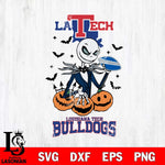 Louisiana Tech Bulldogs Jack Skellington 2 halloween Svg Eps Dxf Png File, NCAA svg, Digital Download, Instant Download