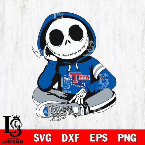 Louisiana Tech Bulldogs Jack Skellington halloween Svg Eps Dxf Png File, NCAA svg, Digital Download, Instant Download