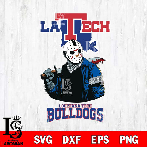 Louisiana Tech Bulldogs Jason Voorhees 10 Svg Eps Dxf Png File, Digital Download