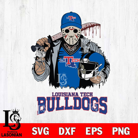 Louisiana Tech Bulldogs Jason Voorhees 2 Svg Eps Dxf Png File, Digital Download
