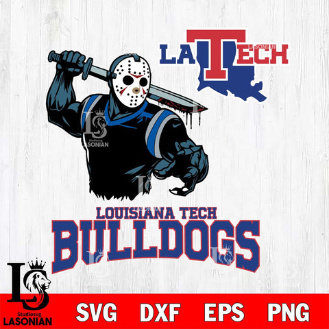 Louisiana Tech Bulldogs Jason Voorhees 5 Svg Eps Dxf Png File, Digital Download