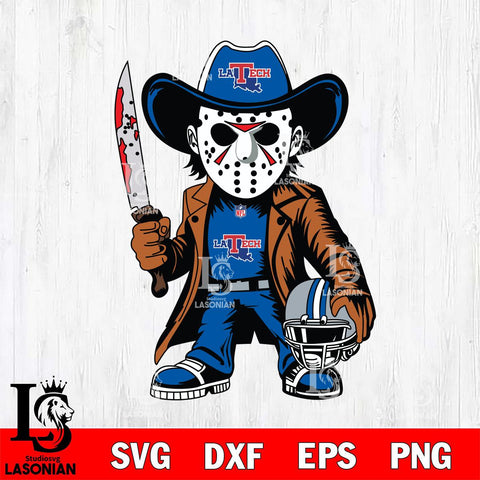 Louisiana Tech Bulldogs Jason Voorhees Horror Svg Eps Dxf Png File, NCAA svg, Digital Download, Instant Download