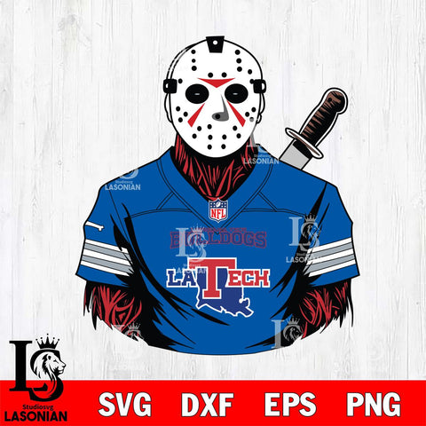 Louisiana Tech Bulldogs Jason Voorhees Horror 4 Svg Eps Dxf Png File, NCAA svg, Digital Download, Instant Download