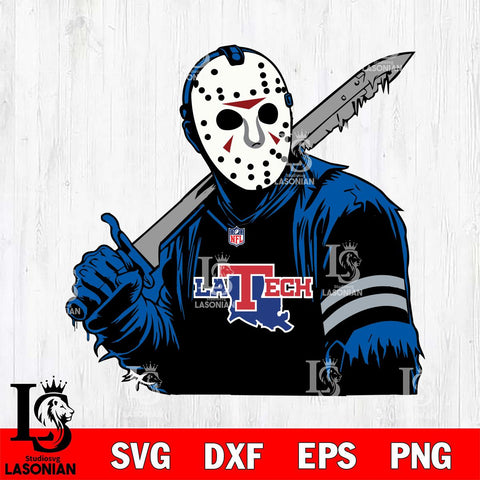 Louisiana Tech Bulldogs Jason Voorhees Horror 7 Svg Eps Dxf Png File, NCAA svg, Digital Download, Instant Download
