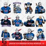 Louisiana Tech Bulldogs Jason Voorhees Horror Bundle 12 SVG Eps Dxf Png File, bundle NCAA svg, Digital Download, Instant Download