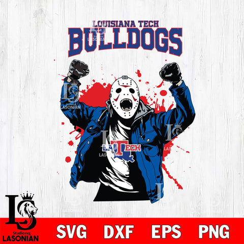 Louisiana Tech Bulldogs Jason Voorhees Horror Halloween 3 Svg Eps Dxf Png File, NCAA svg, Digital Download, Instant Download
