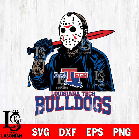 Louisiana Tech Bulldogs Jason Voorhees Horror Halloween Svg Eps Dxf Png File, NCAA svg, Digital Download, Instant Download