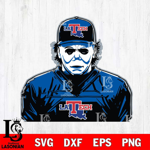 Louisiana Tech Bulldogs Michael Myers Horror Halloween Svg Eps Dxf Png File, NCAA svg, Digital Download, Instant Download