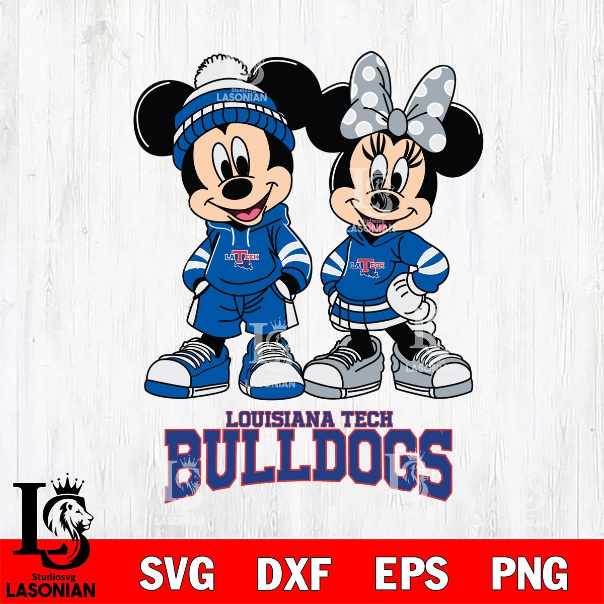 Louisiana Tech Bulldogs Mickey Minnie Rugby Hoodie – lasoniansvg