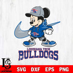 Louisiana Tech Bulldogs Mickey Mouse NIKE, Svg Eps Dxf Png File, Digital Download