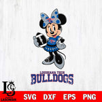 Louisiana Tech Bulldogs Minnie Mouse, Svg Eps Dxf Png File, Digital Download