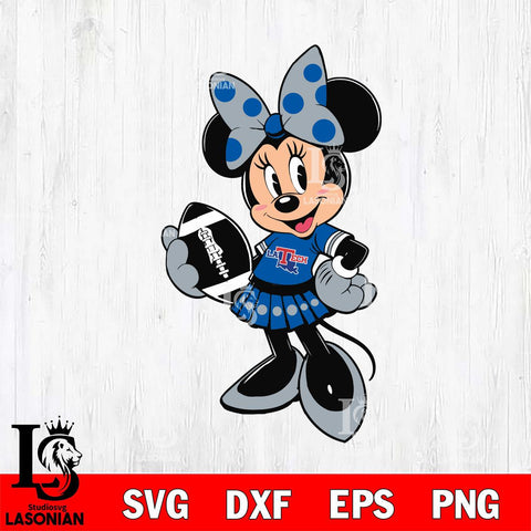 Louisiana Tech Bulldogs Minnie Mouse Svg Eps Dxf Png File, NCAA svg, Digital Download, Instant Download