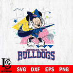 Louisiana Tech Bulldogs Minnie Mouse Dancing SVG DXF EPS PNG FILE, NCAA File Cut,Digital Download,Instant Download